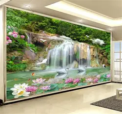 На заказ фото 3d обои струящиеся воды огромный супер HD водопад пейзаж домашний Декор Гостиная покрытия стен