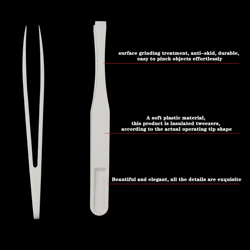 Flat head anti-static plastic tweezers used for precision electronic components production, semiconductor and computer tweezers (5)