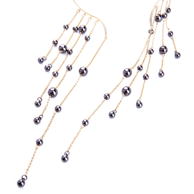 kiss me Trendy Gray Beads Long Tassel Choker Necklace 10 aeProduct.getSubject()