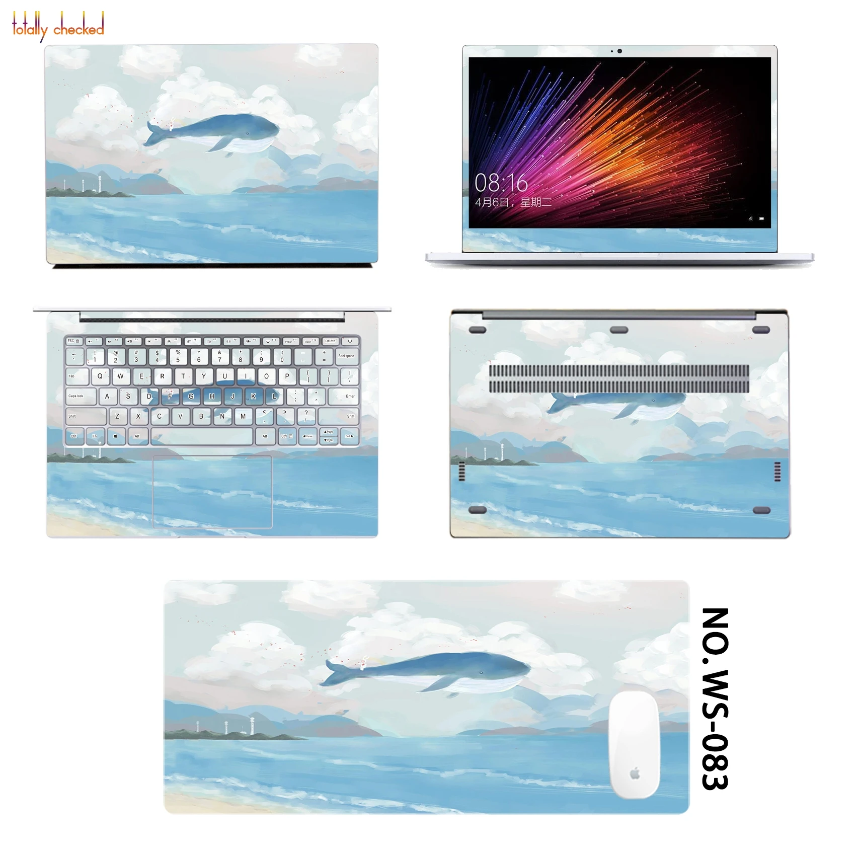 Наклейка для ноутбука Xiaomi Air 12 5 13 3 + коврик мыши Mi Notebook Pro 15 6 полное тело Виниловая