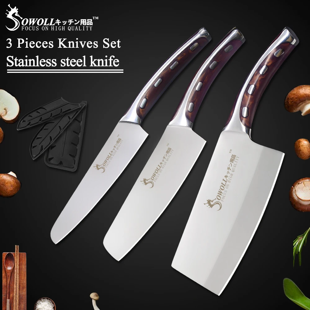 Sowoll Brand 4cr14 Stainless Steel Knife High Quality Kitchen Knives 5