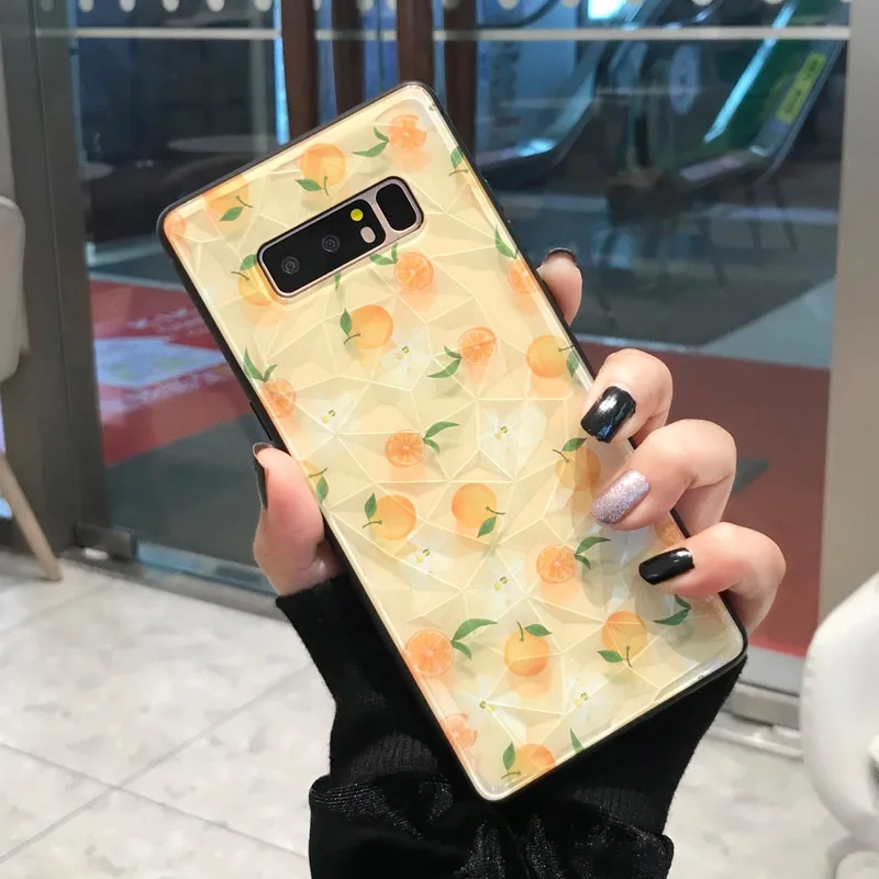 YHBBCASES для samsung Note 8 9 чехол для телефона с рисунком клубники лимона 3D чехол с алмазным узором для samsung Galaxy S8 S9 S10 Plus