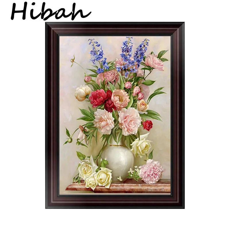 

5D DIY Diamond Painting Cross Embroidery Round Diamond Embroidery Flower Bloom Diamond Mosaic Diamond Embroidered
