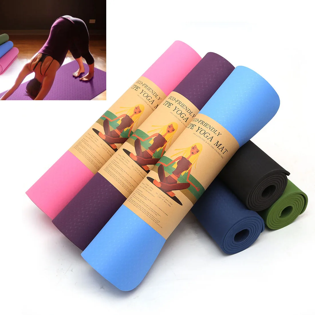 

183CM*61CM*6MM TPE Non-slip Yoga Mats For Fitness Tasteless Brand Pilates Mat Gym Exercise Sport Mats Pads