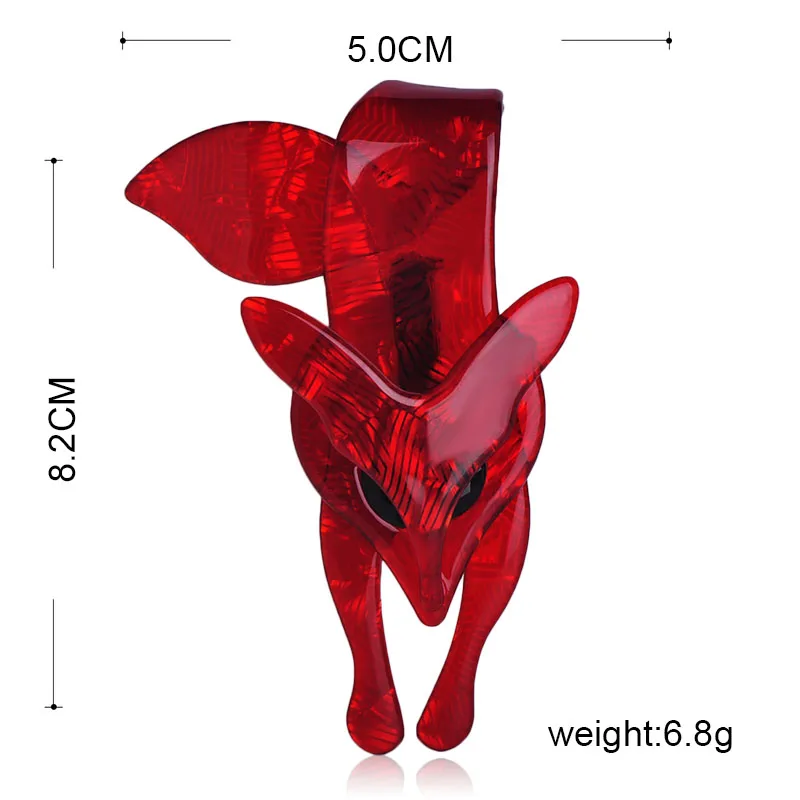 Funmor красная акриловая лиса, женские броши, рюкзак, рубашка, украшение, ручная работа, ацетат, волокно, брошь с животными, Экологичная брошь, корсаж