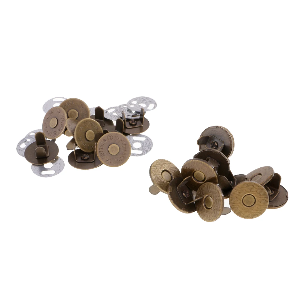 10 Sets 14mm/18mm Magnetic Snap Fasteners Clasps Magnet Buttons for Handbag Purse Wallet Garment Accessories