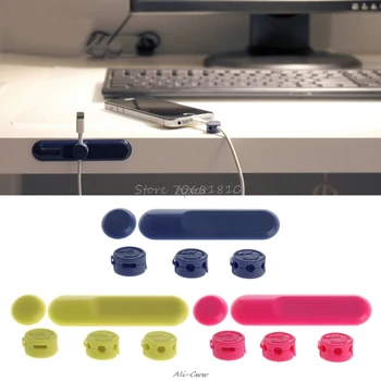 

Magnetic Clip Buckle USB Cable Winder Management Desk Wire Storage Device Plug Holder Organizer For iPhone Samsung