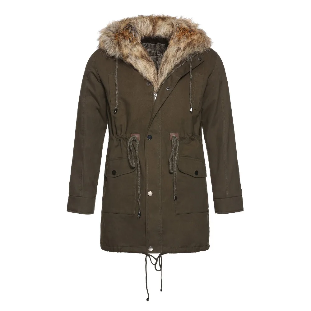 Модная зимняя новая мужская куртка, теплое пальто, модная Повседневная парка средней длины, утолщенное Мужское пальто для зимы