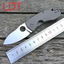 LDT C158 Pliant Lame Couteau Titane Poignée D2 Tactique de Chasse au Sanglier Couteau de Poche Camping Survie Couteaux En Plein Air EDC Outil