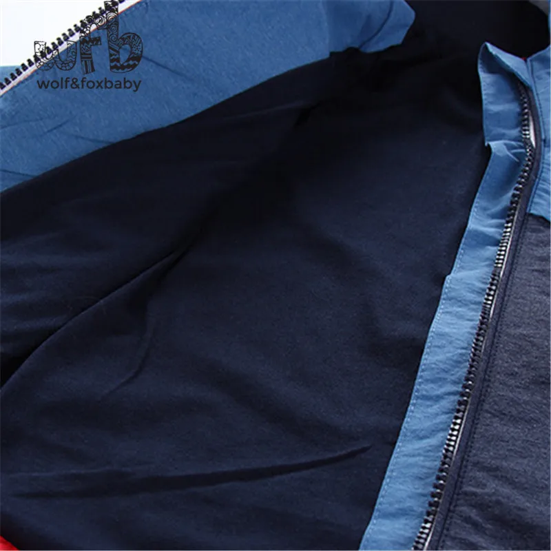 Retail 2-8 years children coats Stitching color fashion full-sleeves trench kids spring autumn fall