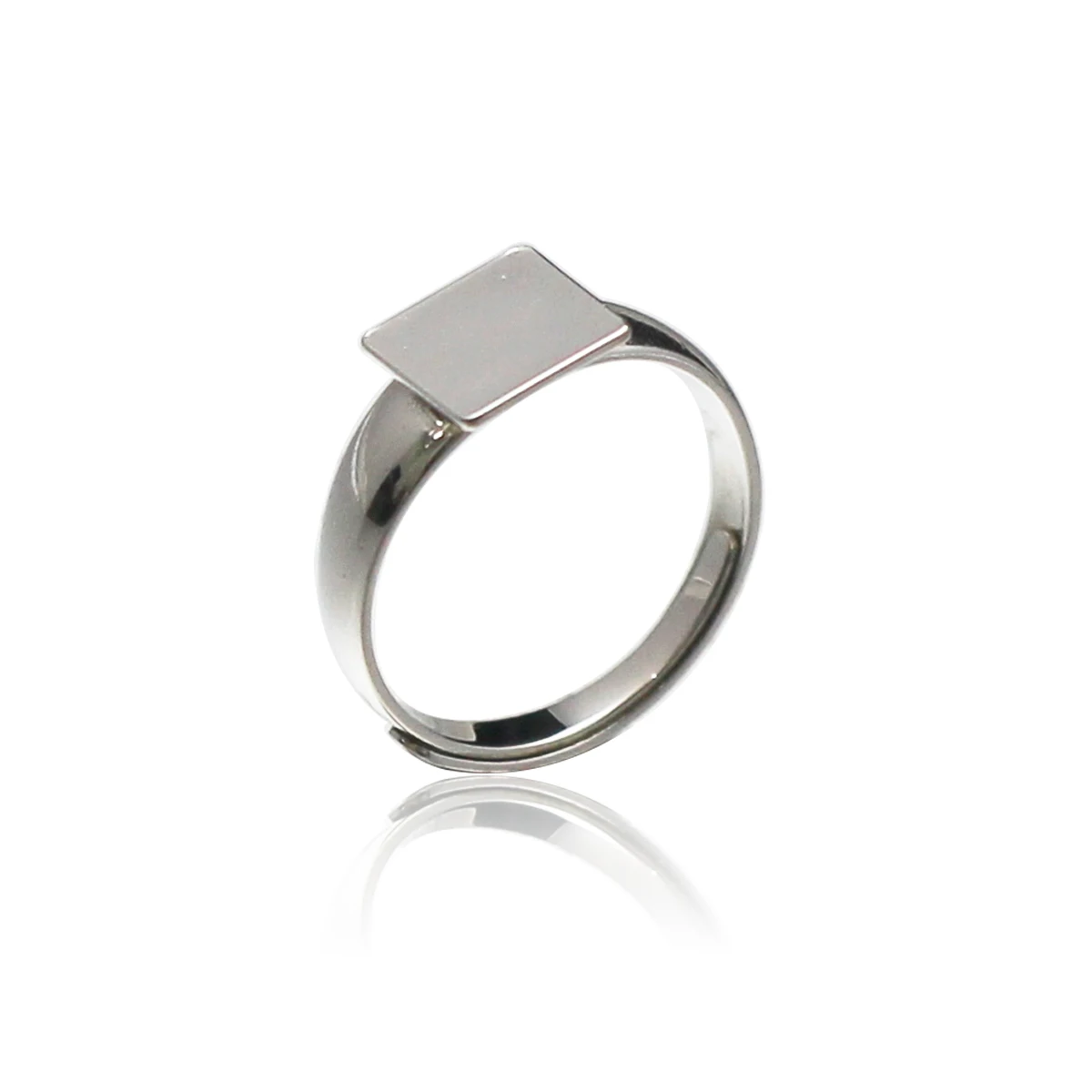 Beadsnice квадратное кольцо заготовки 925 Серебряное кольцо с 12 мм квадратной плоской прокладкой для кабошона DIY Новогодний подарок ID36122