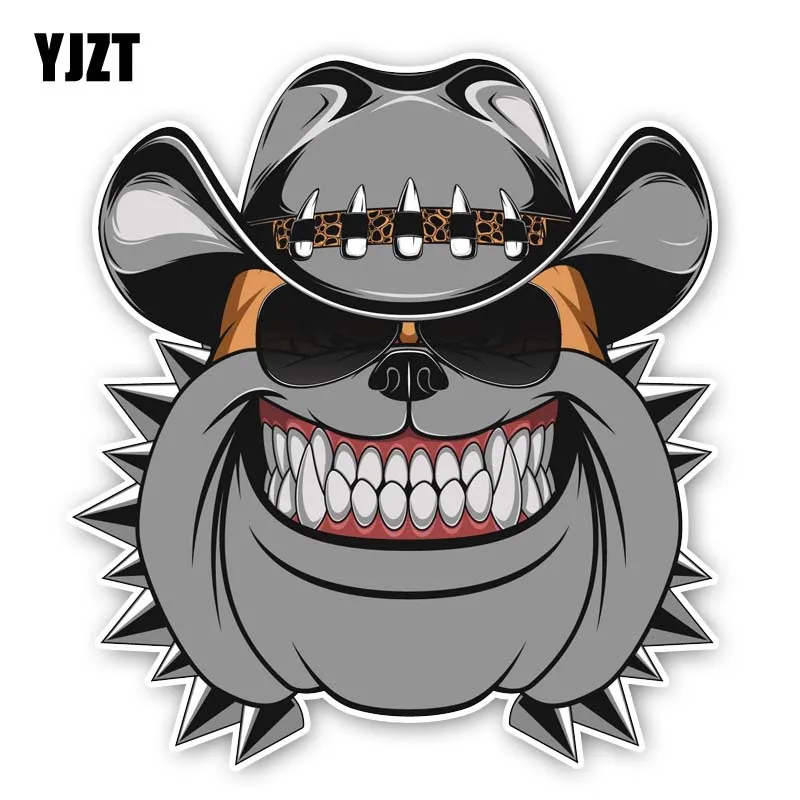 

YJZT 13CM*14.2CM A Grinning Dog PVC Car Sticker Decal 12-30091