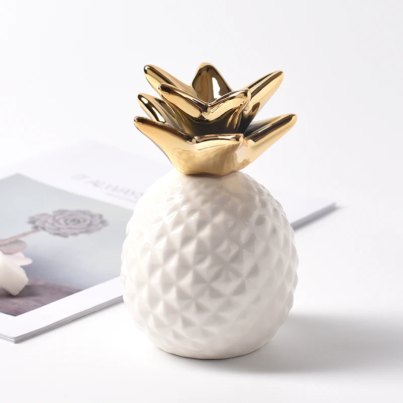 Nordic Small Ceramic Pineapple Money Boxes, Golden Piggy Bank, Saving Box, Home Desktop Decoration 3