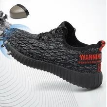 Dos homens novos 2019 calçados de segurança biqueira de aço respirável ao ar livre anti-skid de borracha sapatos de trabalho YD405 punção de aço