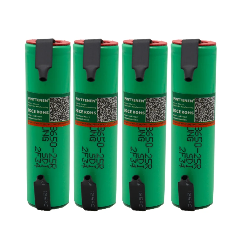 Plntten 18650 батарея 2500mAh батарея INR18650 25R 3,6V de 20A definado de Energy de la batera para+ de nquel