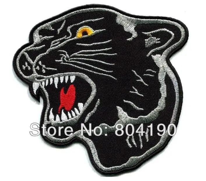 

Black panther cat jaguar leopard cougar cool animal biker vest tattoo rock punk applique iron-on sew-on patch Custom Patch Badge