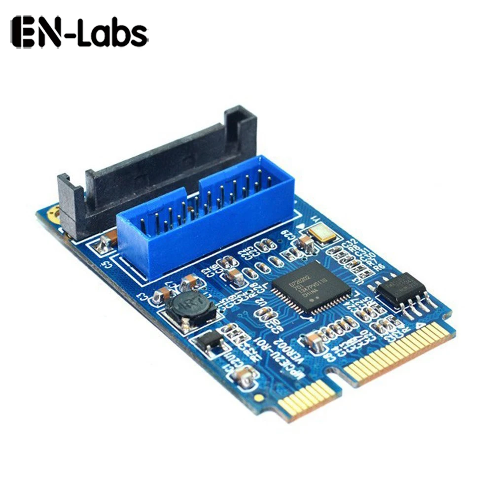 Материнская плата En Labs Mini PCI Express на два USB 3 0 20 контактный Адаптер платы расширения
