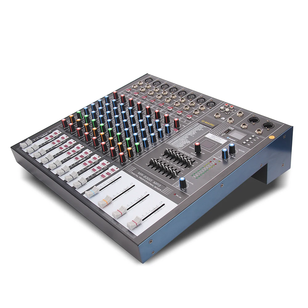 

G-MARK MR Series Professional Audio mixer Console HD DJ Player Independent Phantom Power 8 channels USB Bluetooth Reverb Wedding