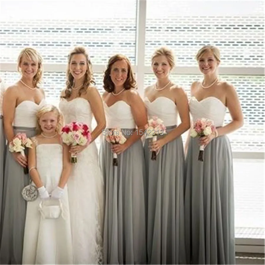 light gray bridesmaid dress
