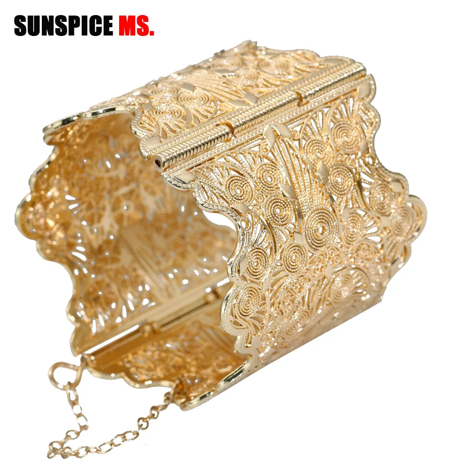 

NEOVISSON India Gold Color Wedding Bangle Big Size Cuff Bracelet Women Armlet Bohemia Ethnic Festival Gifts Bijoux Drop Shipping