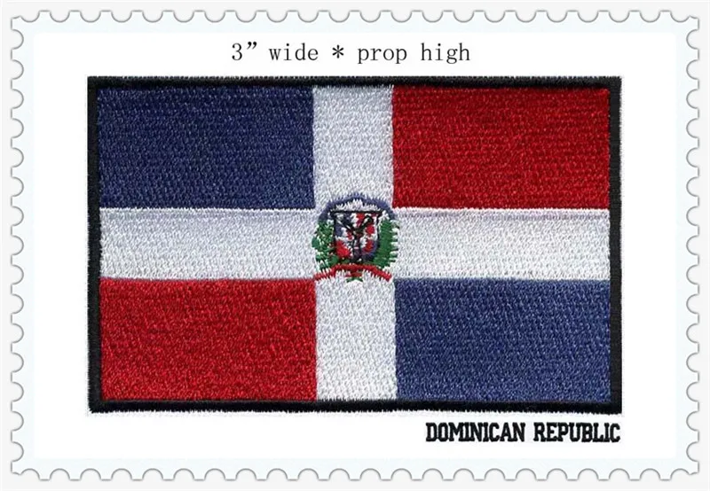 

100% Embroidery flag patch of DOMINICAN REPUBLIC 3" wide custom-made