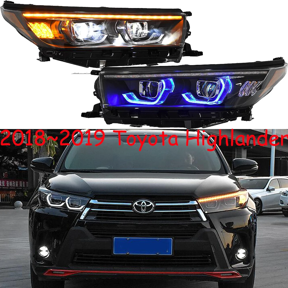 

dynamic show,Kluger 2018 2019year 2pcs Bumper Head light For Highlander Headlight LED Taillight DRL Running lights;high lander
