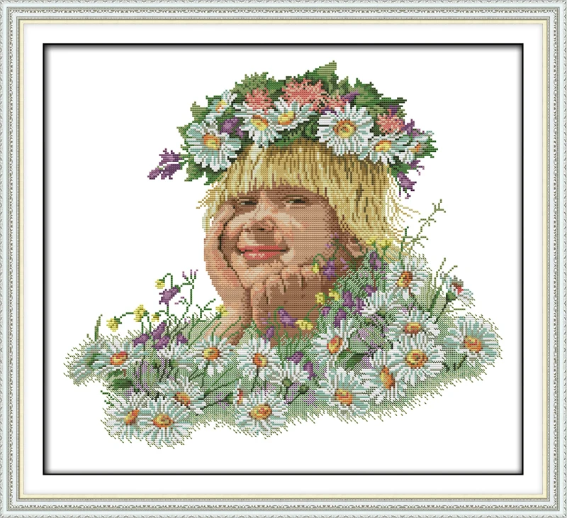 

Flower girl, counted printed on fabric DMC 14CT 11CT Cross Stitch kits,embroidery needlework Sets Home Decor