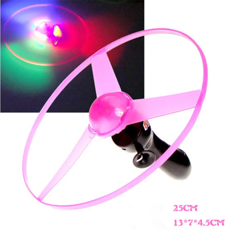 

New Hot Sale Kids Toys Light Flash Toys Funny Colorful Pull String UFO LED Light Up Flying Saucer Disc Kids Toy