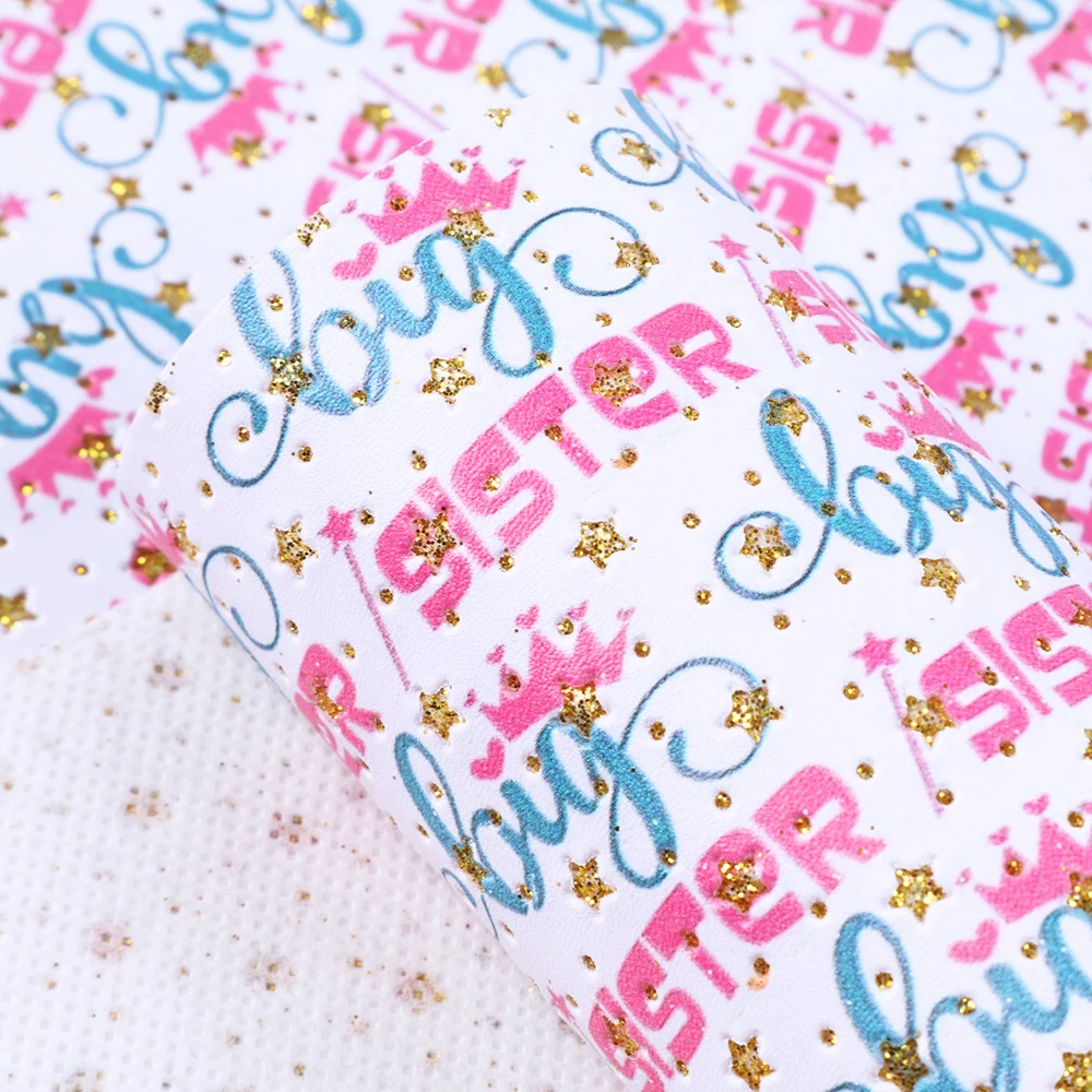 David accessories 20*34 см Корона с надписью «Big Sister»(«старшая сестра» с блестками из искусственной кожи искусственная кожа, бант для волос Сделай Сам сумка материалы для рукоделия, 1Yc6036