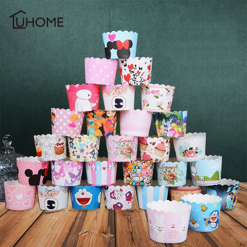 

50Pcs Colorful Cartoon Muffin Cases Paper Cake Cup Oven Baking Tools Tray Liners Baking Cup Kitchen Cupcake Cases Cake Tools