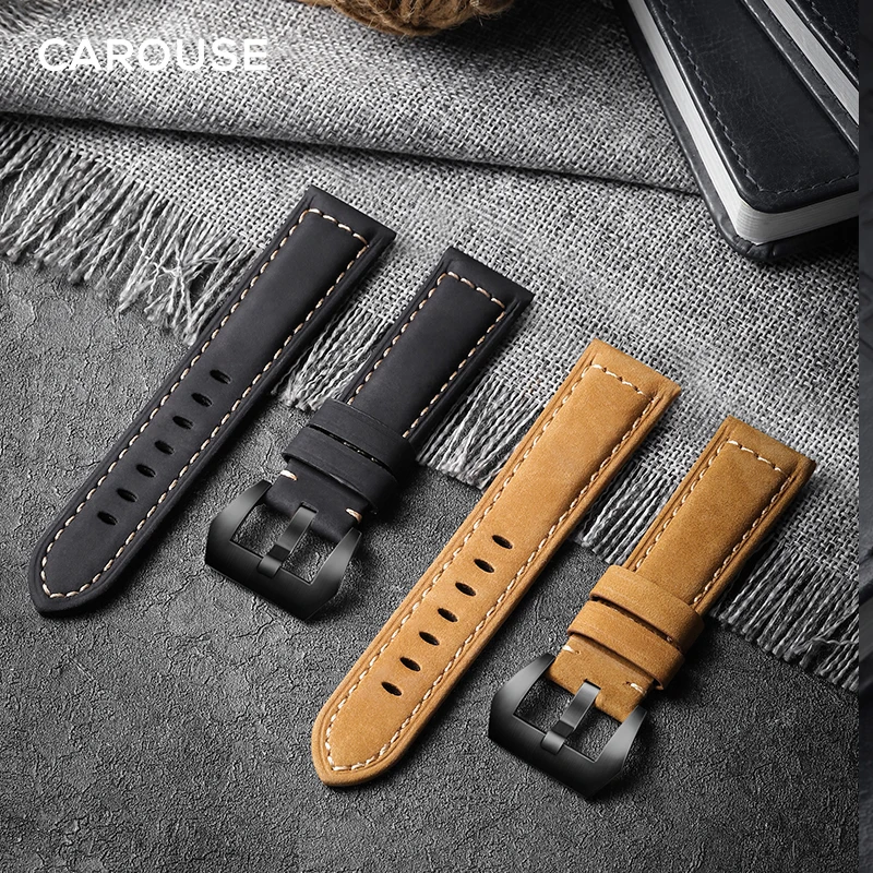 Ремешок Carouse из воловьей кожи ручной работы для Samsung Galaxy Watch Active 42 мм 46 Gear sport S2 S3