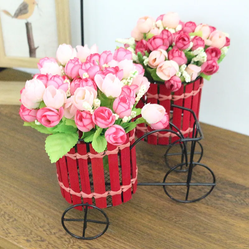 Flone Artificial Flower Set Simulated Flower Car Bicycle Flower Set Bouquets Wedding Home Indoor Household Decor Silk Flower  (25)