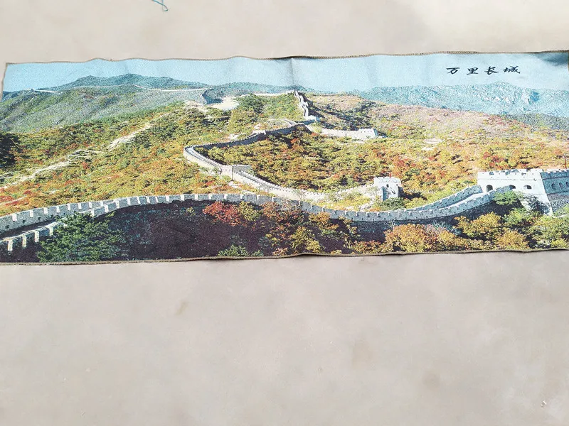 

Antique collection embroidered silk brocade painting Thangka Cultural Revolution portrait embroidery embroidery the Great Wall