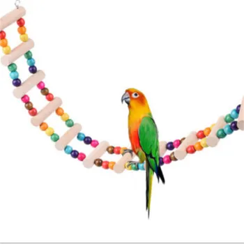 

6*30CM Large Parrot Toys Draw bridge Bridge Wooden Singing Cockatiel Pet Toy Accessories Birds Toys hamster ladder bridge