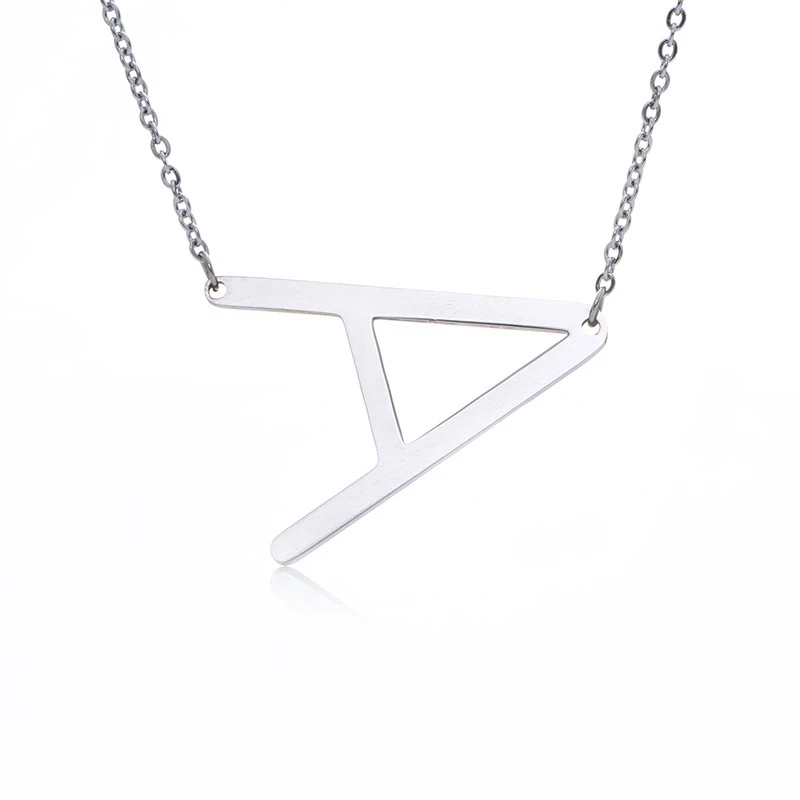 

SHUANGR Fashion Letter Pendants Alfabet Initial Necklace Sliver Color Steel Choker Necklace Women High Quality Jewelry Dropship