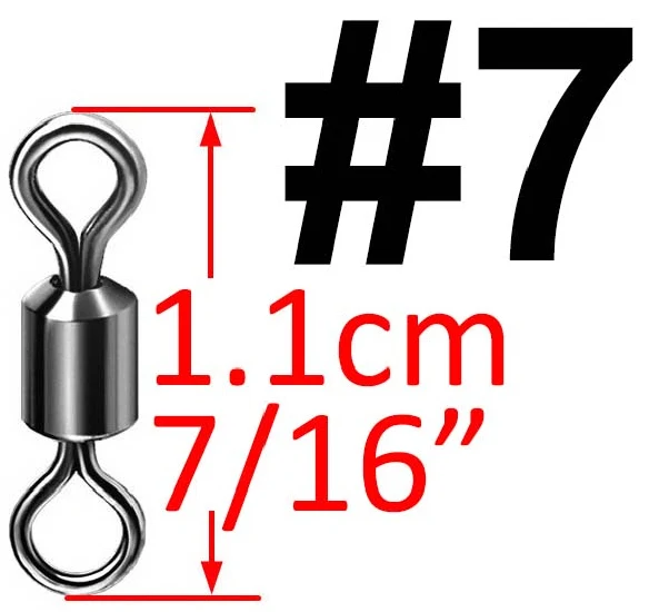 1000 шт. рыболовный баррель из нержавеющей стали, поворотное твердое кольцо, размеры, Поворотный соединитель, аксессуары для рыбалки - Цвет: 7