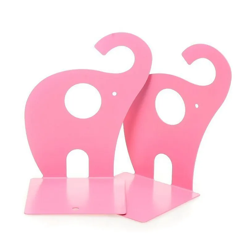 

1pair Pink Cute Elephant Non-skid Bookends Book Rack Book Organizer Bookend Art