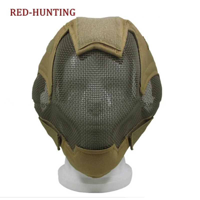 Прочный цельный защитный шлем из металлической стальной сетки, Военная Тактическая Маска, Боевая маска для страйкбола, пейнтбола, военных игр, спорта на открытом воздухе
