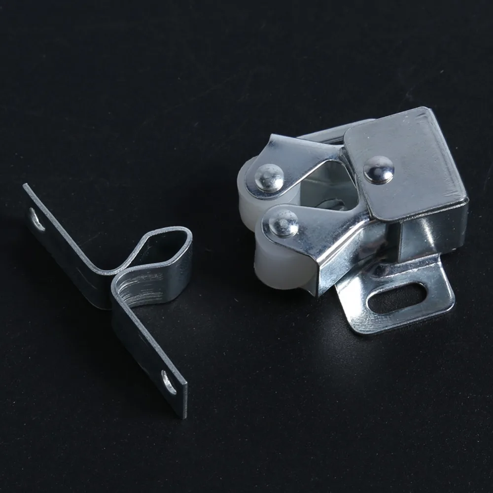 016. Защелка роликовая №2 (24мм) (хром). Крепеж защелка. Крепеж защелка. Защелка-фиксатор пружинный для оргтехники.