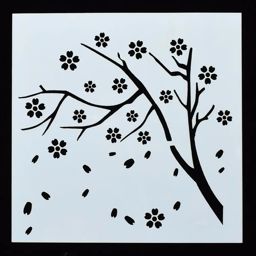 

1PC Plum Flower Tree Shaped Reusable Stencil Airbrush Painting Art DIY Home Decor Scrap booking Album Crafts Free Shipping
