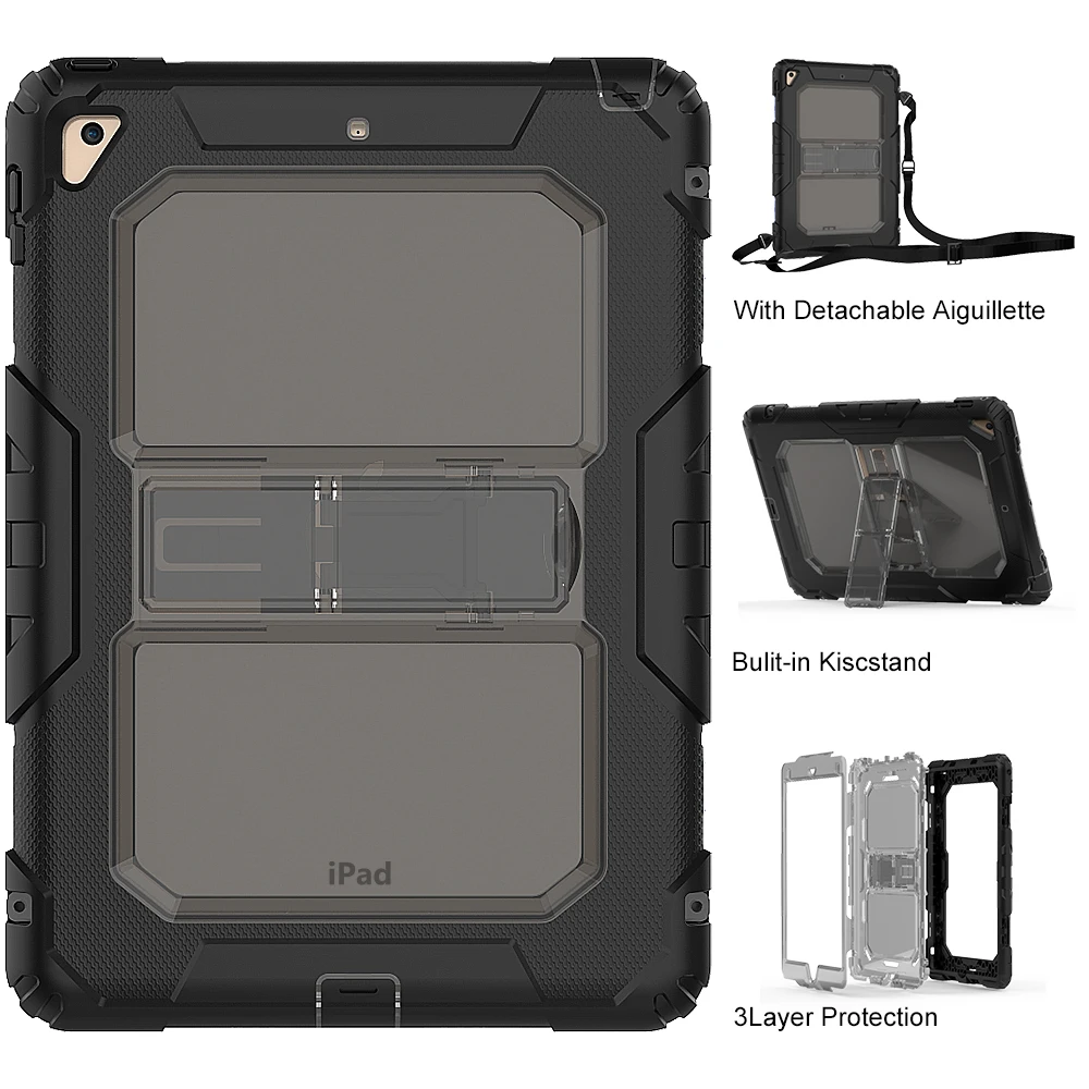 

Tablet Case For iPad Pro 10.5" 2017 Full Body Protective For iPad Pro 10.5" 2017 Stand Tablet With Detachable Straps Capa