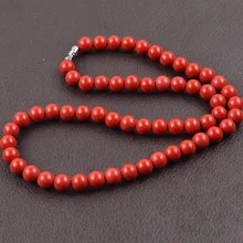 Киноварь из Тайваня, ожерелье, ювелирное изделие, бисер 8 мм, драгоценный камень, ожерелье для женщин, здоровье, модное ювелирное изделие, воротник для женщин, подарки на год 024