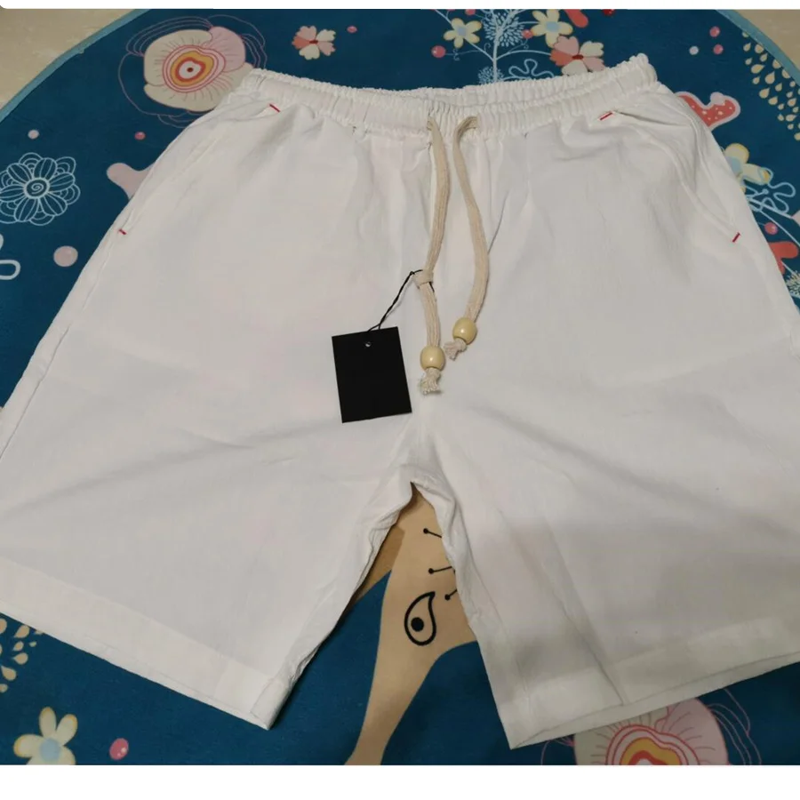 Promo 2019 Summer Cotton linen Shorts Loose Men's Casual Shorts Drawstring Waist slim Fit beach Shorts Men Plus Size 4XL 5XL