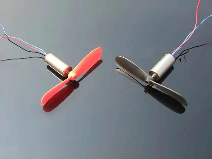 2 pcs DC3.7-4.2V 716 7*16 MM Micro DC Coreless Motor Com Hélice de Helicóptero DIY Grande Torque de Alta Velocidade do motor Frete Grátis