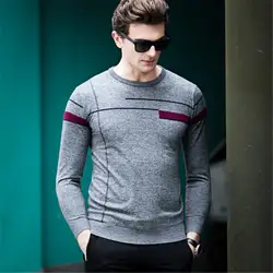 2017 осень-зима теплый кашемировый свитер Для мужчин шерстяной пуловер Для мужчин брендовая одежда Повседневное круглым вырезом Для мужчин S
