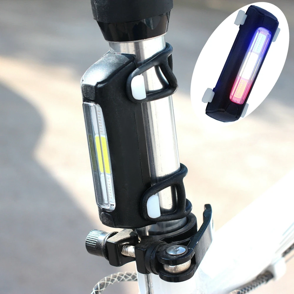 

Bicycle Bike Rear Tail LED Light Mini Taillight 3 Colors USB Rechargeable Light Fits for 12-32mm Handlebar drop shipping