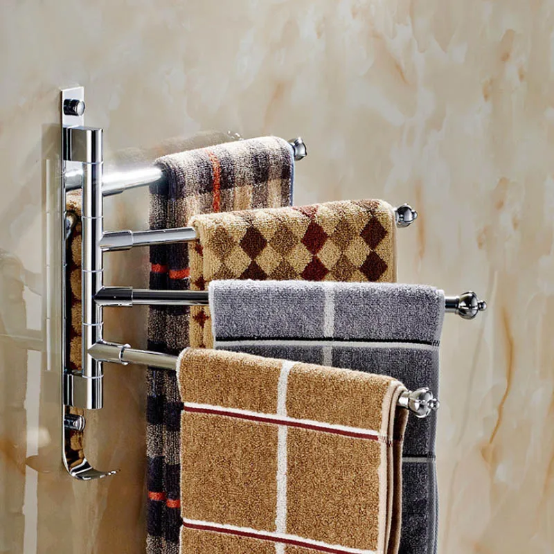 

Aluminum / Stainless Steel Bathroom Towel Rack, Rotate Towel Shelves