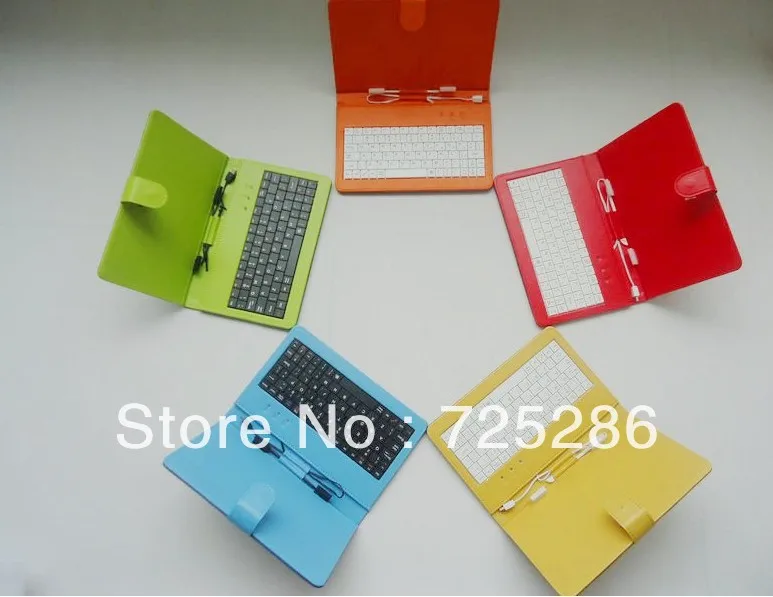 7 inch Good Quality Leather Keyboard for Q88 Tablet PC leather stand cover case with keyboard A13 free/ drop shipping | Компьютеры и