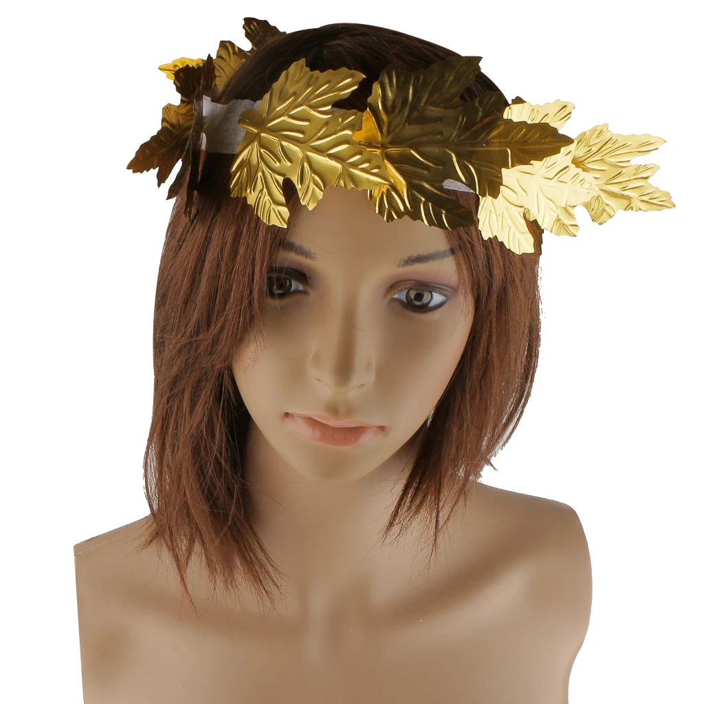 Set of 4pcs Roman Greek Gold Green Leaf Goddess Laurel Wreath Headpiece Fancy Dress Party Headband Photo Props