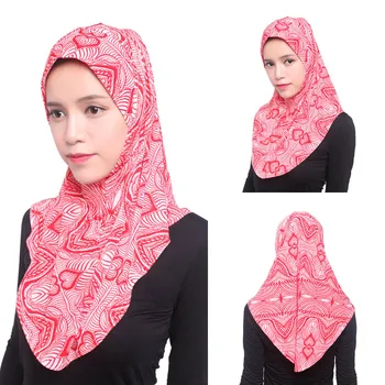

Designer Brand Print Muslim Head Scarf Silk Jersey Instant Hijab Women Islamic Turkish Clothing Scarves Inner Hijabs Turban